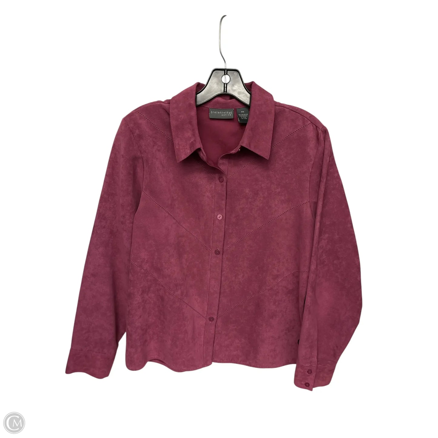 Top Long Sleeve By Relativity In Purple, Size: Mp