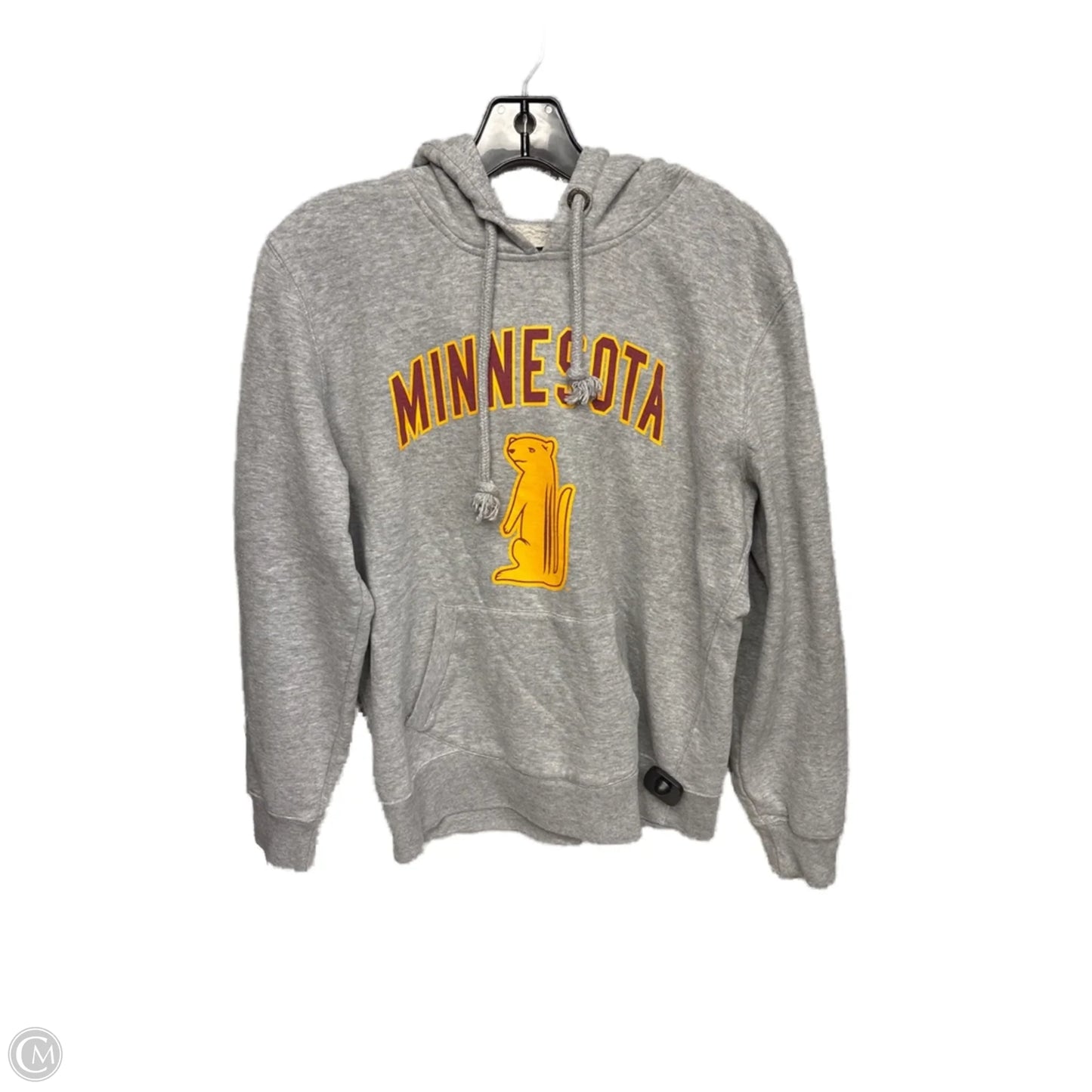 Athletic Sweatshirt Hoodie By Clothes Mentor In Grey & Yellow, Size: L