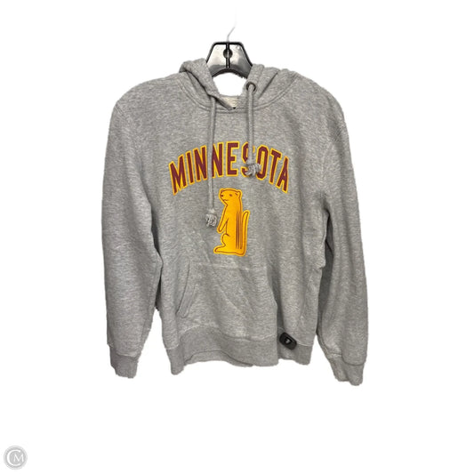 Athletic Sweatshirt Hoodie By Clothes Mentor In Grey & Yellow, Size: L