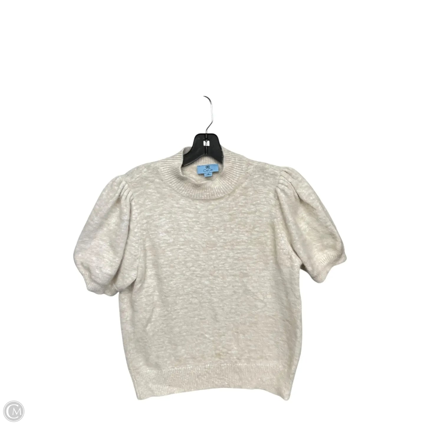 Top Short Sleeve By Cece In Cream, Size: M
