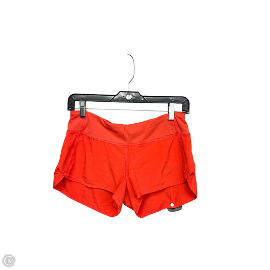 Athletic Shorts By Lululemon In Orange, Size: 4