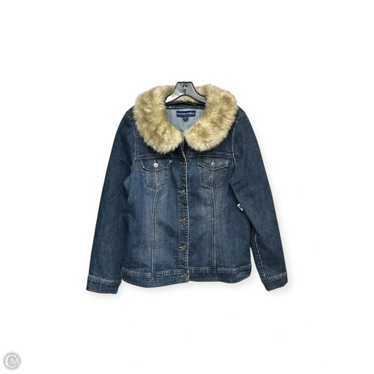 Jacket Denim By Bandolino In Blue Denim, Size: Xl