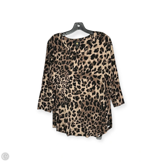 Top 3/4 Sleeve By Jm Collections In Animal Print, Size: Xlp