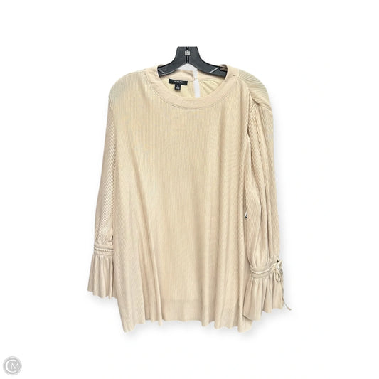 Top Long Sleeve By Alfani In Tan, Size: 2x