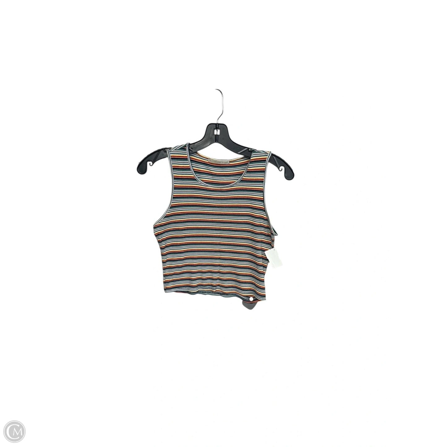 Top Sleeveless Basic By Active Usa In Striped Pattern, Size: M