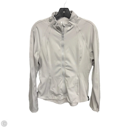 Athletic Jacket By Yogalicious In Grey, Size: L