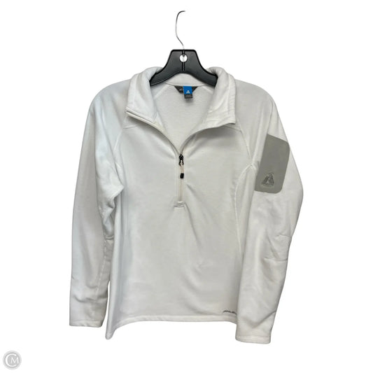Athletic Jacket By Eddie Bauer In White, Size: L