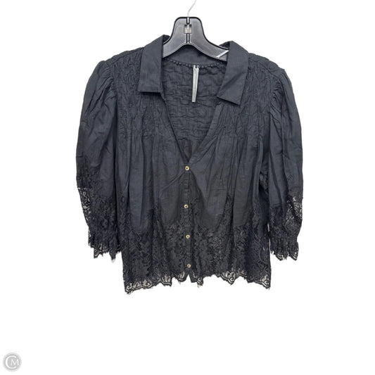 Top 3/4 Sleeve By Anthropologie In Black, Size: M