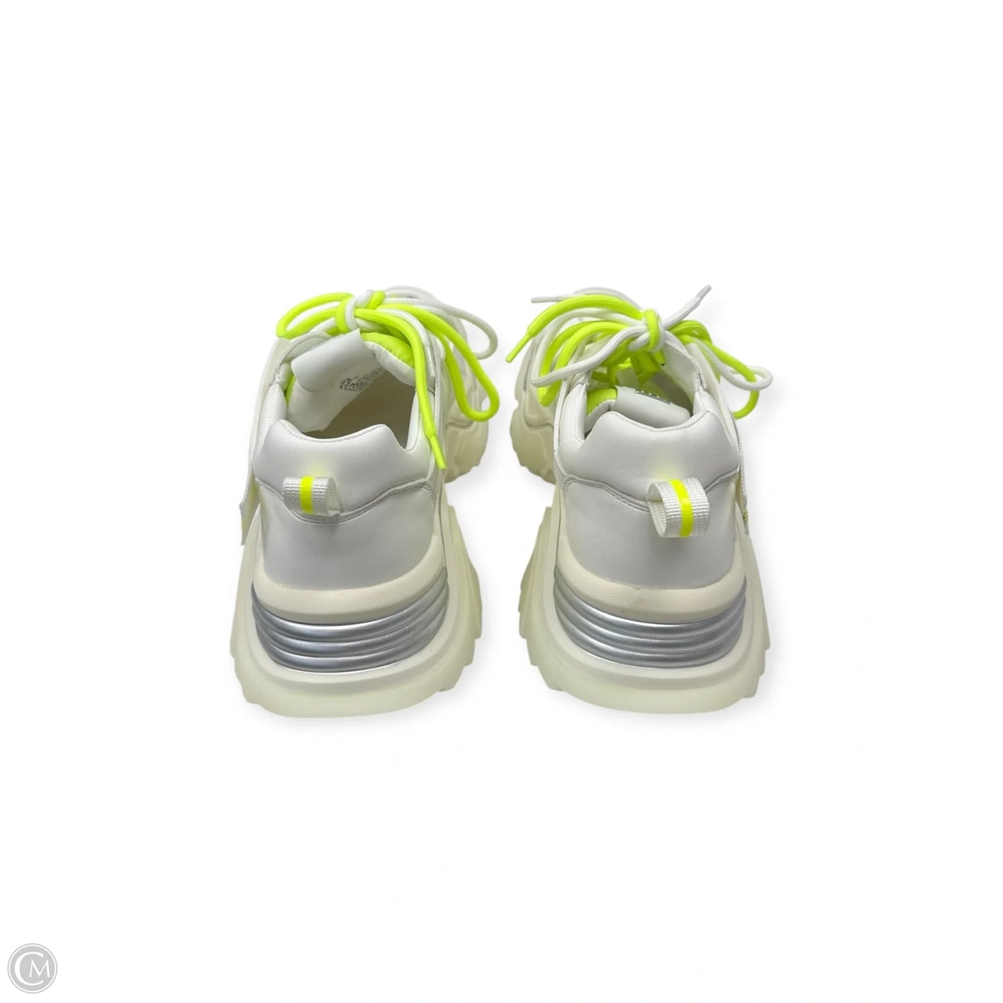 Shoes Sneakers By Steve Madden In White & Yellow, Size: 8.5