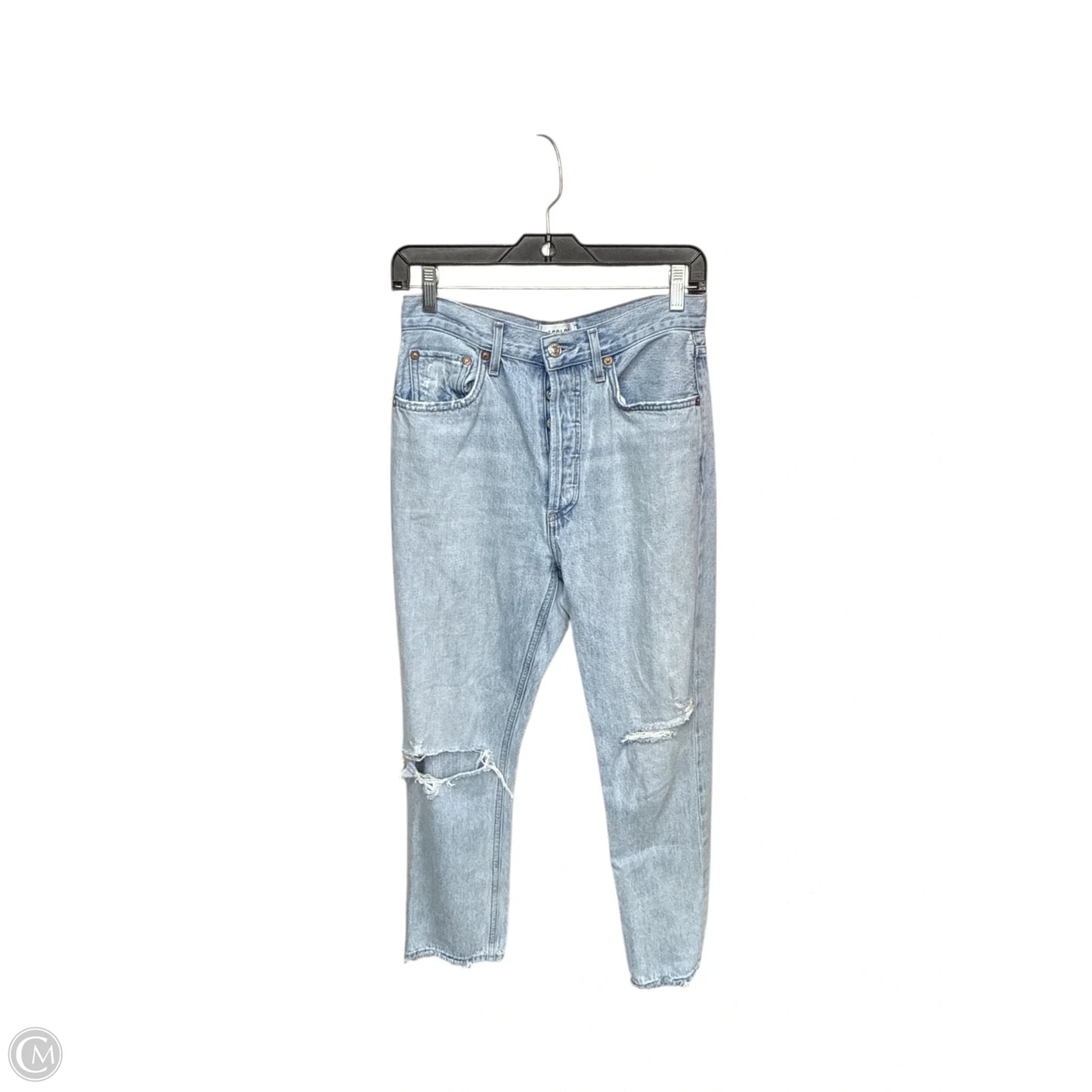 Jeans Straight By Agolde In Blue Denim, Size: 4