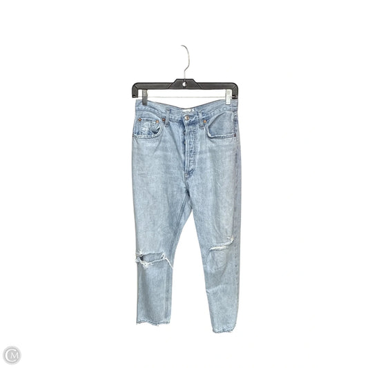 Jeans Straight By Agolde In Blue Denim, Size: 4