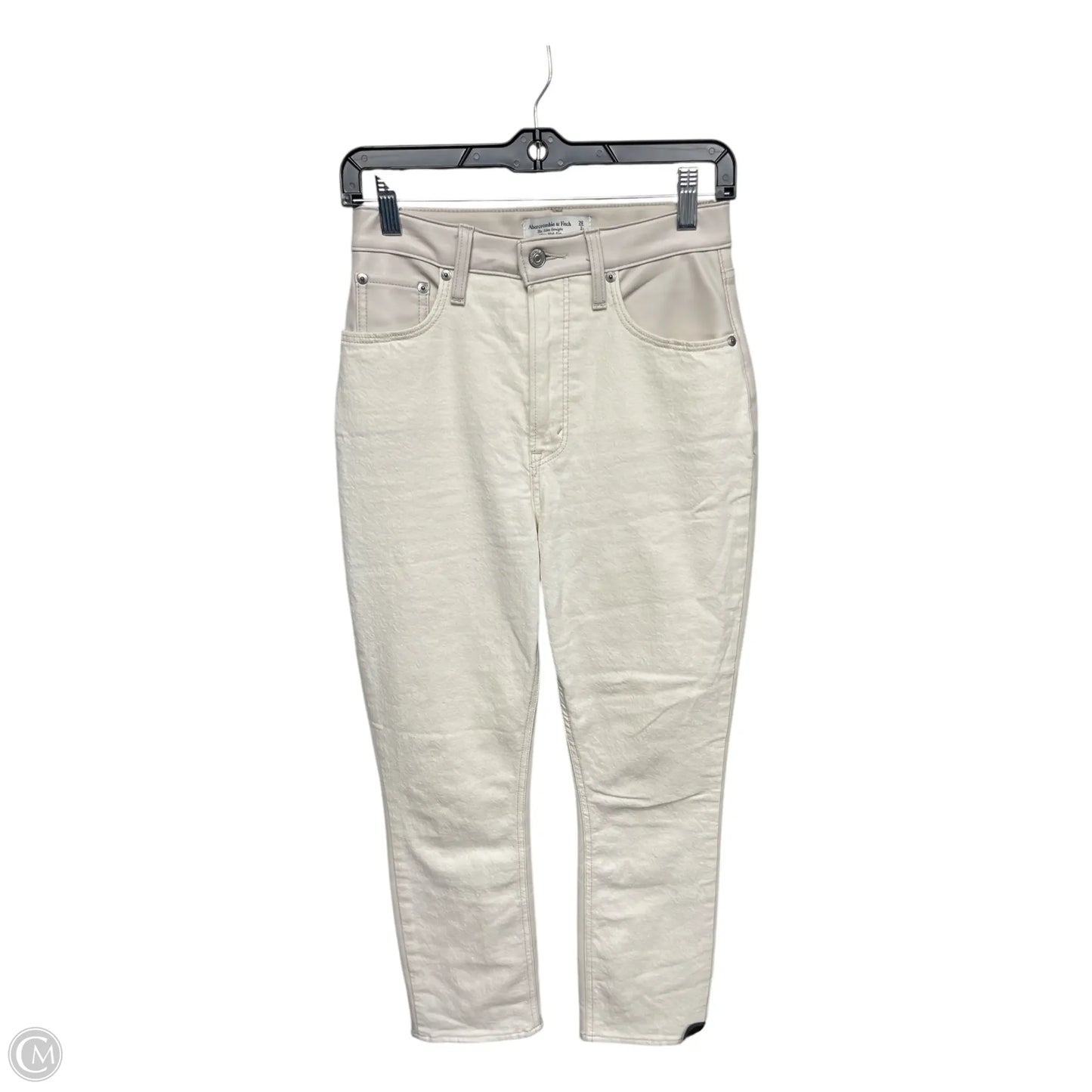 Jeans Straight By Abercrombie And Fitch In Cream, Size: 2p