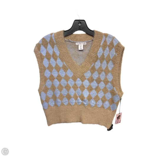 Vest Sweater By Clothes Mentor In Blue & Brown, Size: S