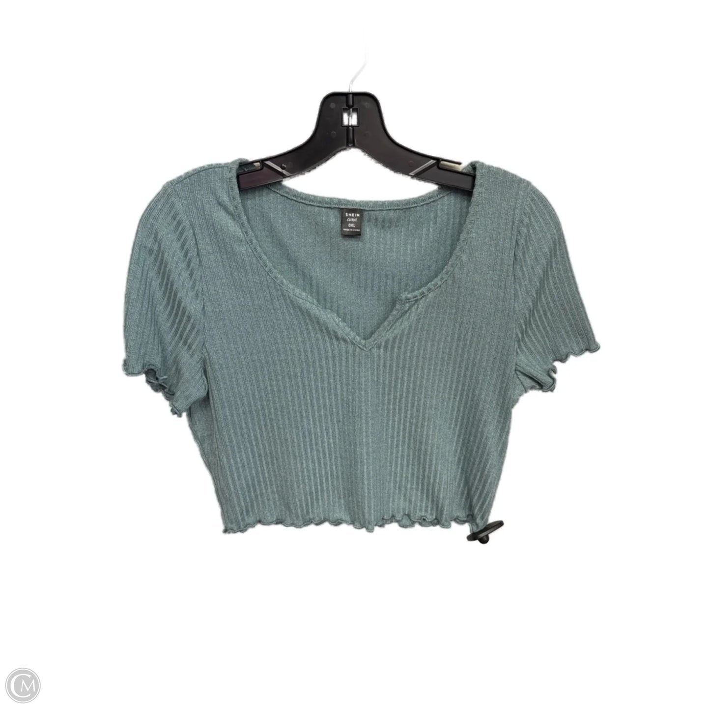Top Short Sleeve By Shein In Teal, Size: 0x