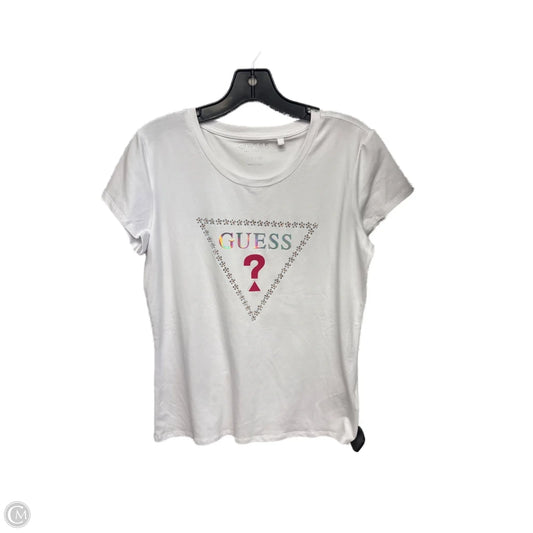 Top Short Sleeve Basic By Guess In White, Size: Xl