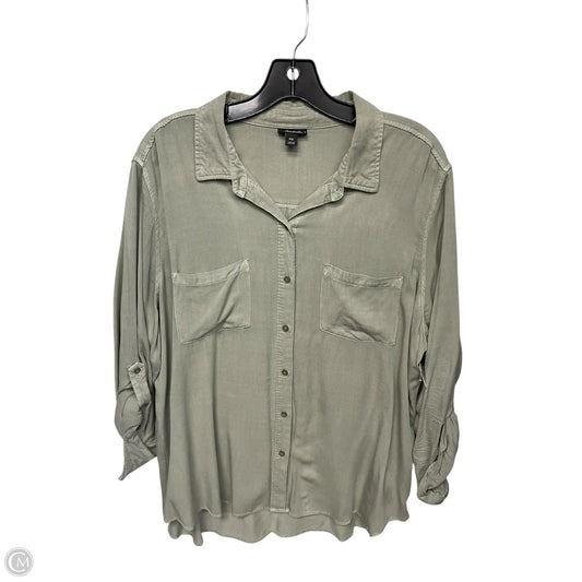 Top 3/4 Sleeve By Ana In Green, Size: Xlp