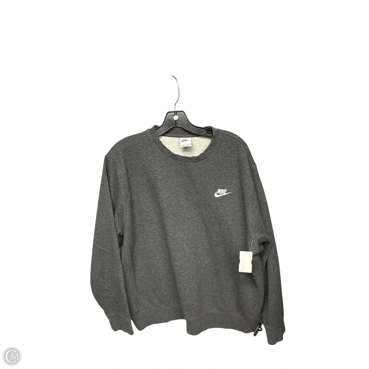 Athletic Sweatshirt Crewneck By Nike Apparel In Grey, Size: S