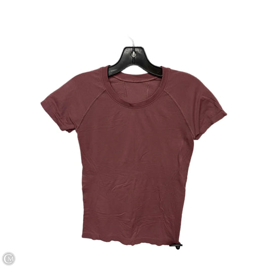 Athletic Top Short Sleeve By Lululemon In Mauve, Size: S