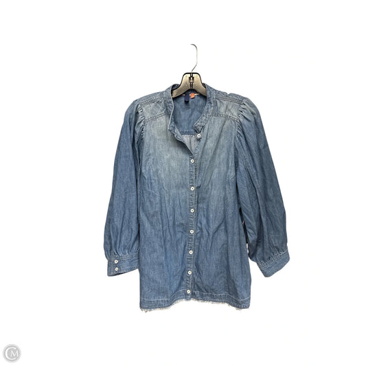 Top 3/4 Sleeve By Pilcro In Blue Denim, Size: 1x