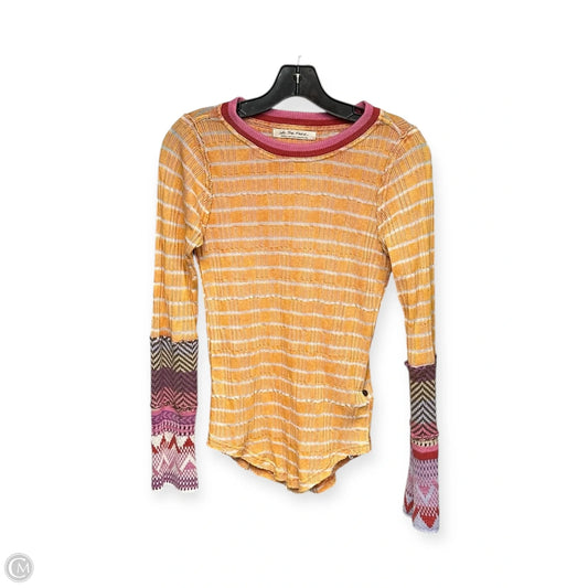 Top Long Sleeve By We The Free In Orange & Purple, Size: M