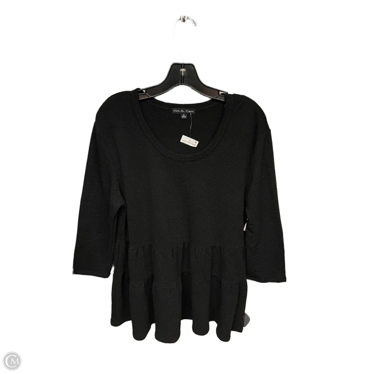 Top Long Sleeve By Kim & Cami In Black, Size: M
