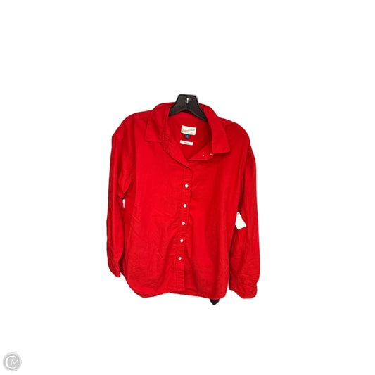 Top Long Sleeve By Universal Thread In Red, Size: M