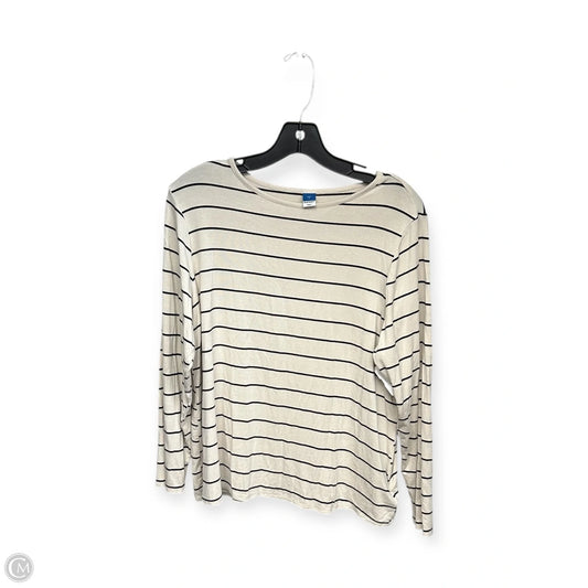 Top Long Sleeve Basic By Old Navy In Black & Cream, Size: M