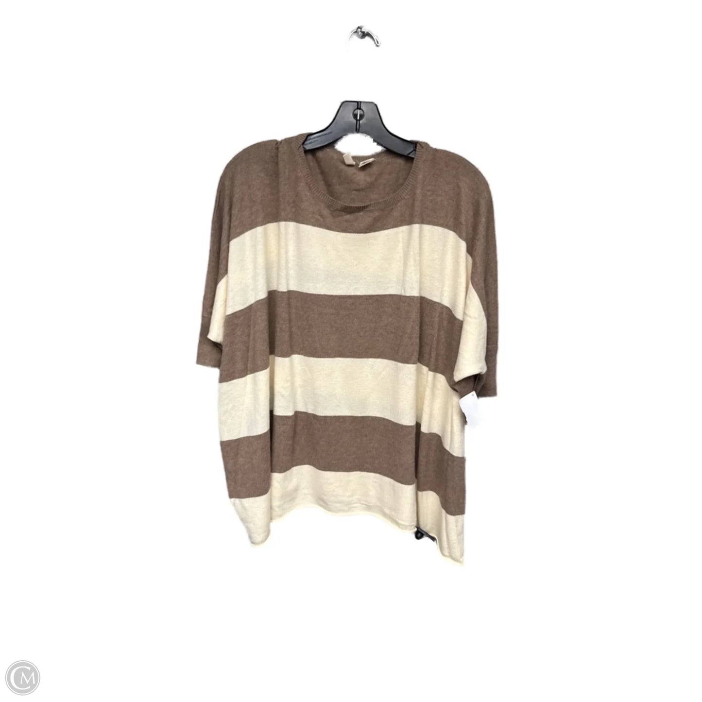 Top Short Sleeve By Moth In Brown & Cream, Size: Xs
