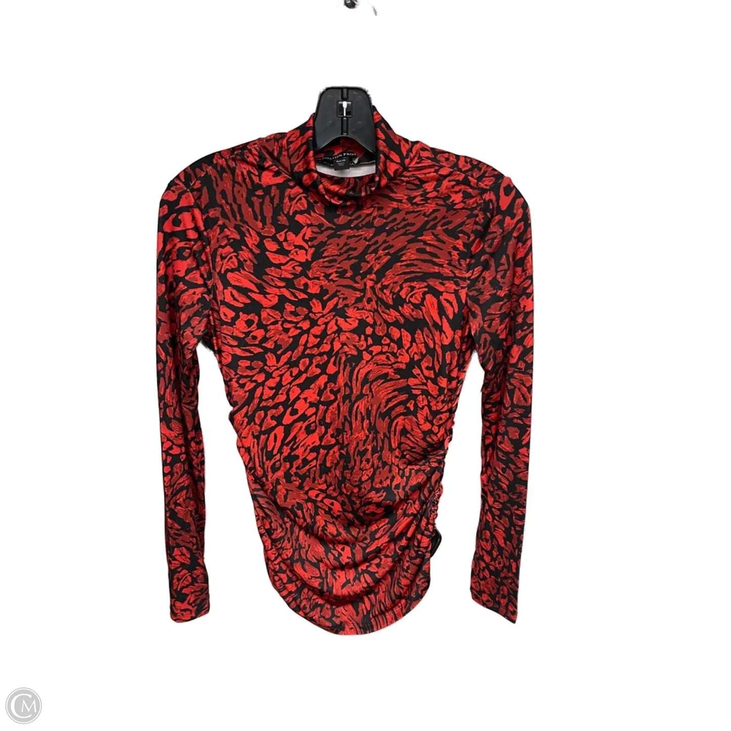 Top Long Sleeve By Boston Proper In Black & Red, Size: Xl