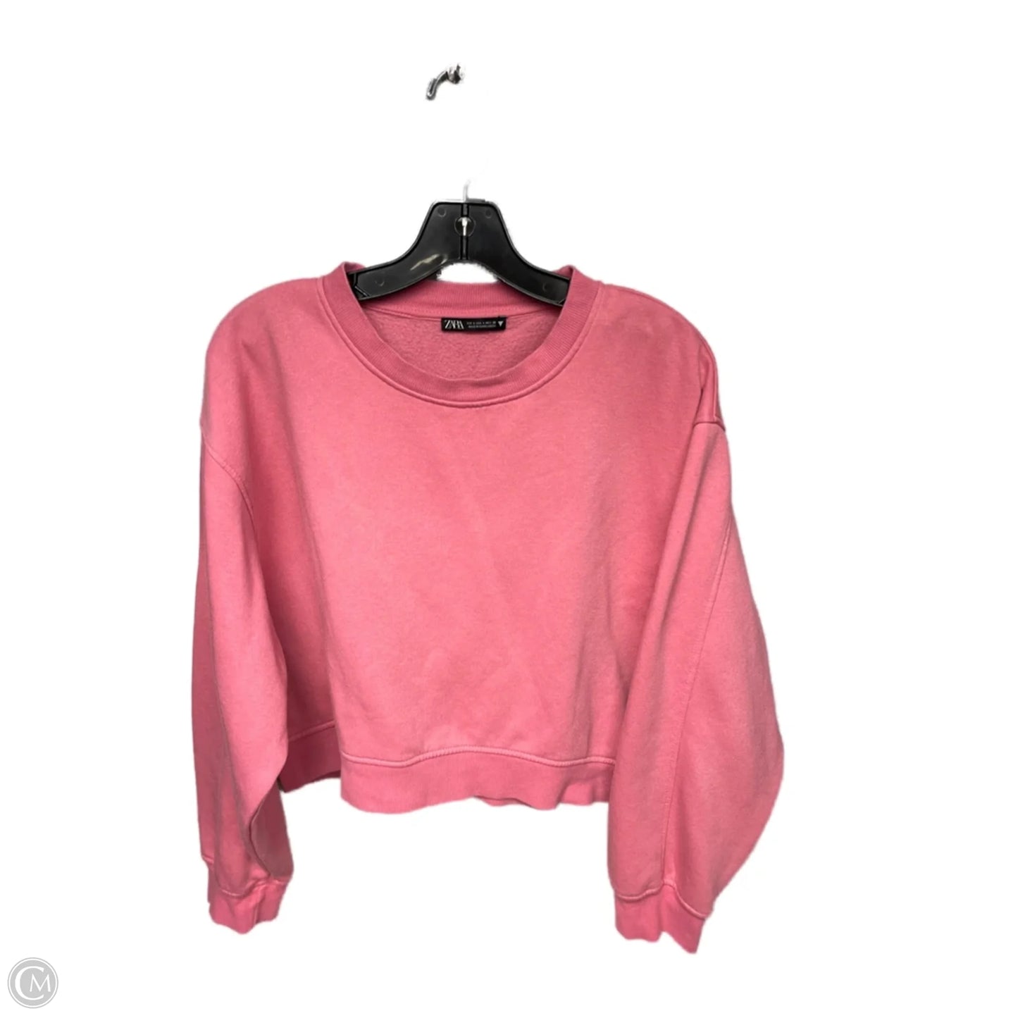 Sweatshirt Crewneck By Zara In Pink, Size: L