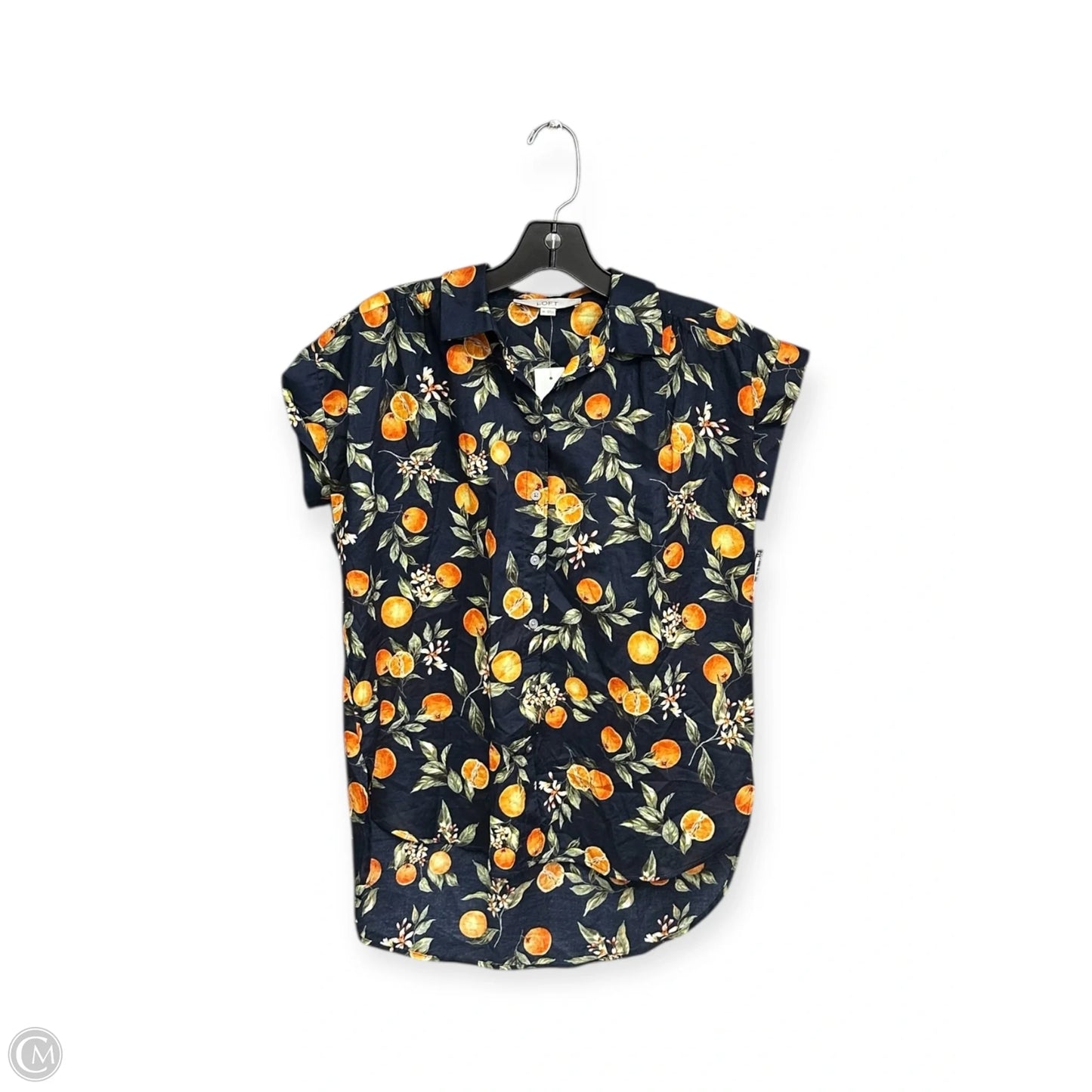 Top Short Sleeve By Loft In Blue & Orange, Size: Xs