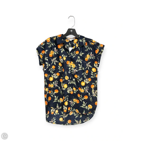 Top Short Sleeve By Loft In Blue & Orange, Size: Xs
