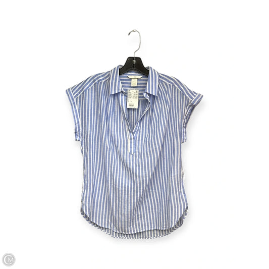 Top Short Sleeve By H&m In Blue & White, Size: S