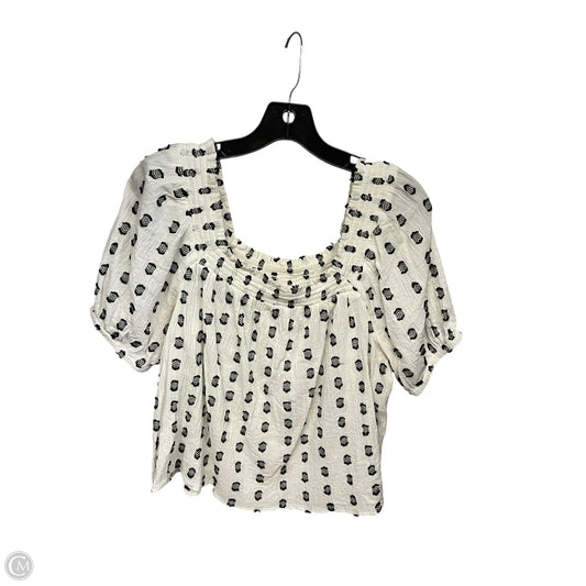Top Short Sleeve By Loft In Black & White, Size: M
