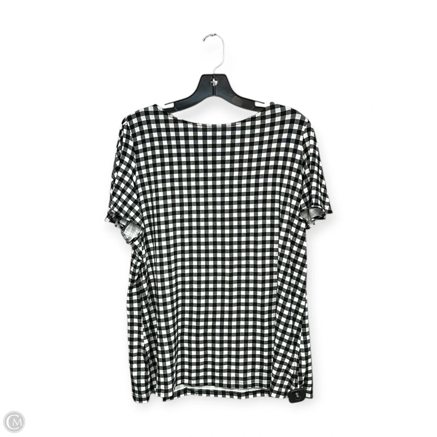 Top Short Sleeve By Liz Claiborne In Black & White, Size: Xl
