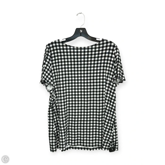 Top Short Sleeve By Liz Claiborne In Black & White, Size: Xl