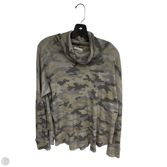 Top Long Sleeve By Michael Stars In Camouflage Print, Size: L