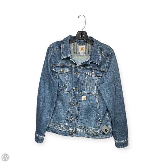 Jacket Denim By Carhartt In Blue Denim, Size: M