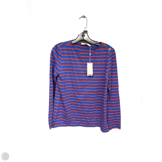 Top Long Sleeve Designer By Tory Burch In Blue & Orange, Size: M