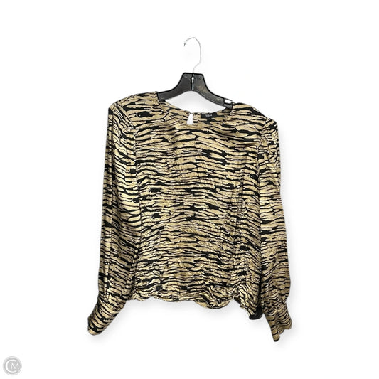 Top Long Sleeve By Rails In Black & Tan, Size: L