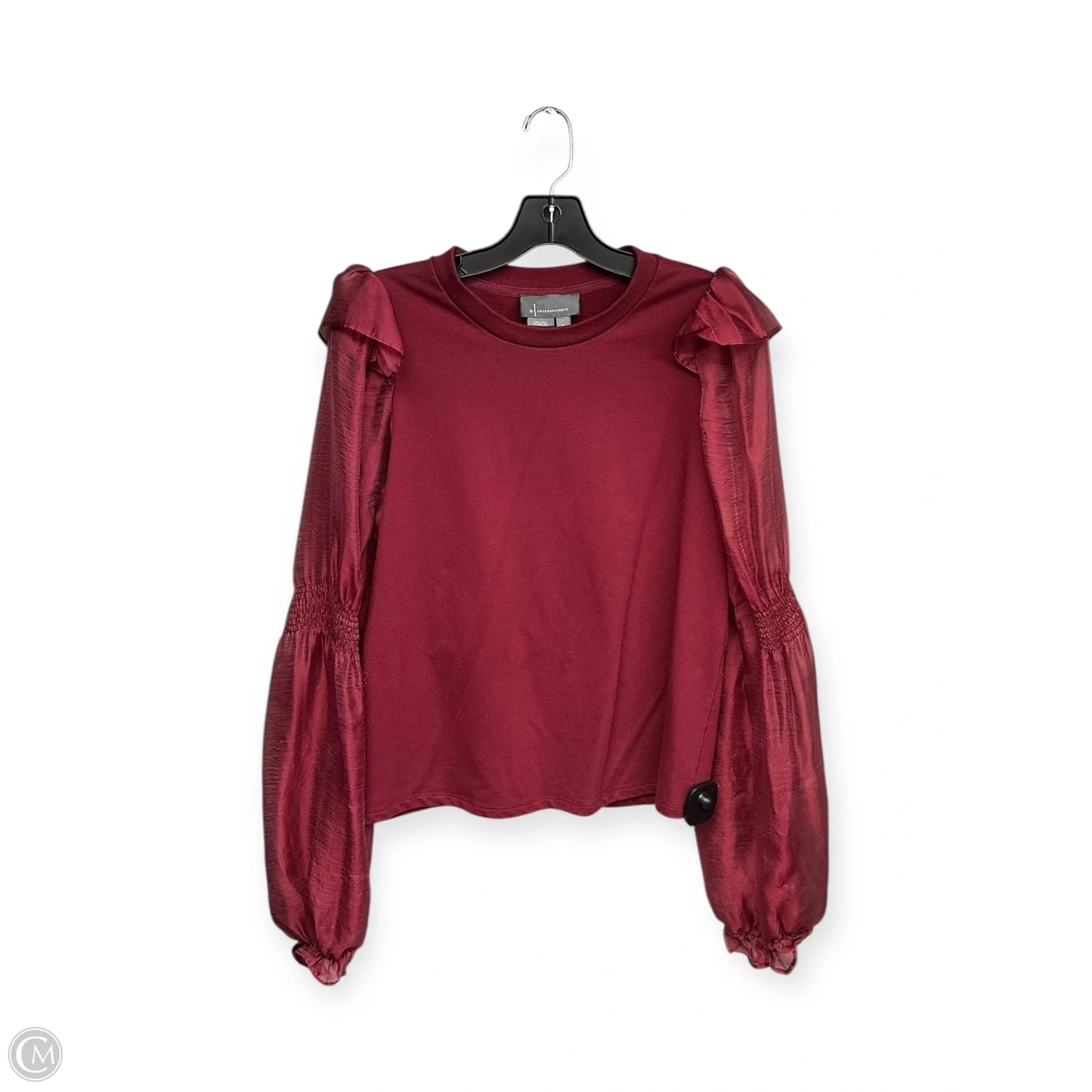 Top Long Sleeve By Anthropologie In Red, Size: M