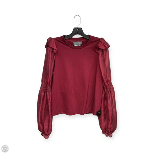 Top Long Sleeve By Anthropologie In Red, Size: M