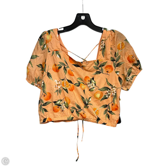 Top Short Sleeve By Loft In Orange, Size: Mp