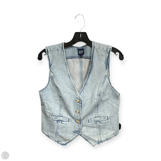Top Sleeveless By Gap In Blue Denim, Size: S