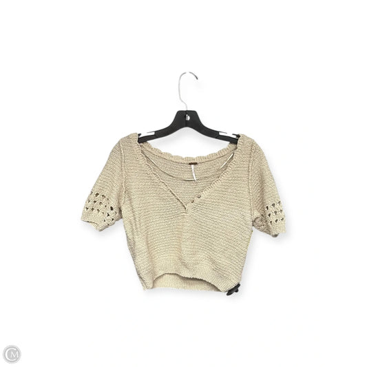 Top Short Sleeve By Free People In Tan, Size: Xs
