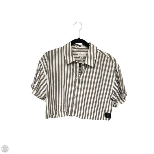 Top Short Sleeve By Japna In Grey & White, Size: M