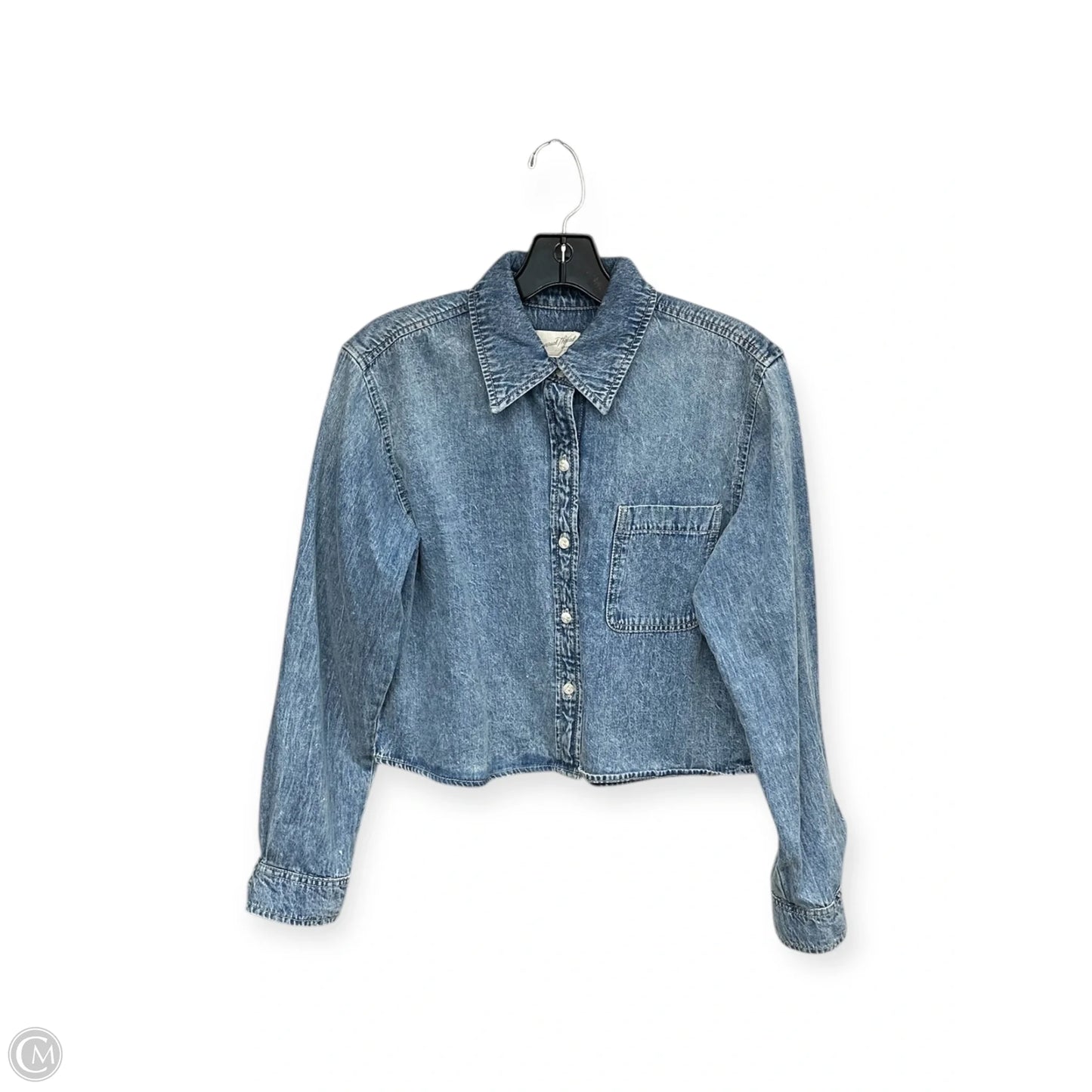 Top Long Sleeve By Universal Thread In Blue Denim, Size: S