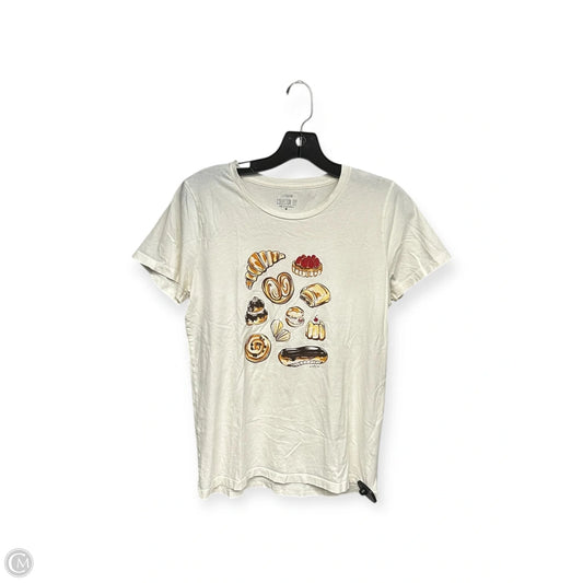 Top Short Sleeve Basic By J. Crew In Cream, Size: M