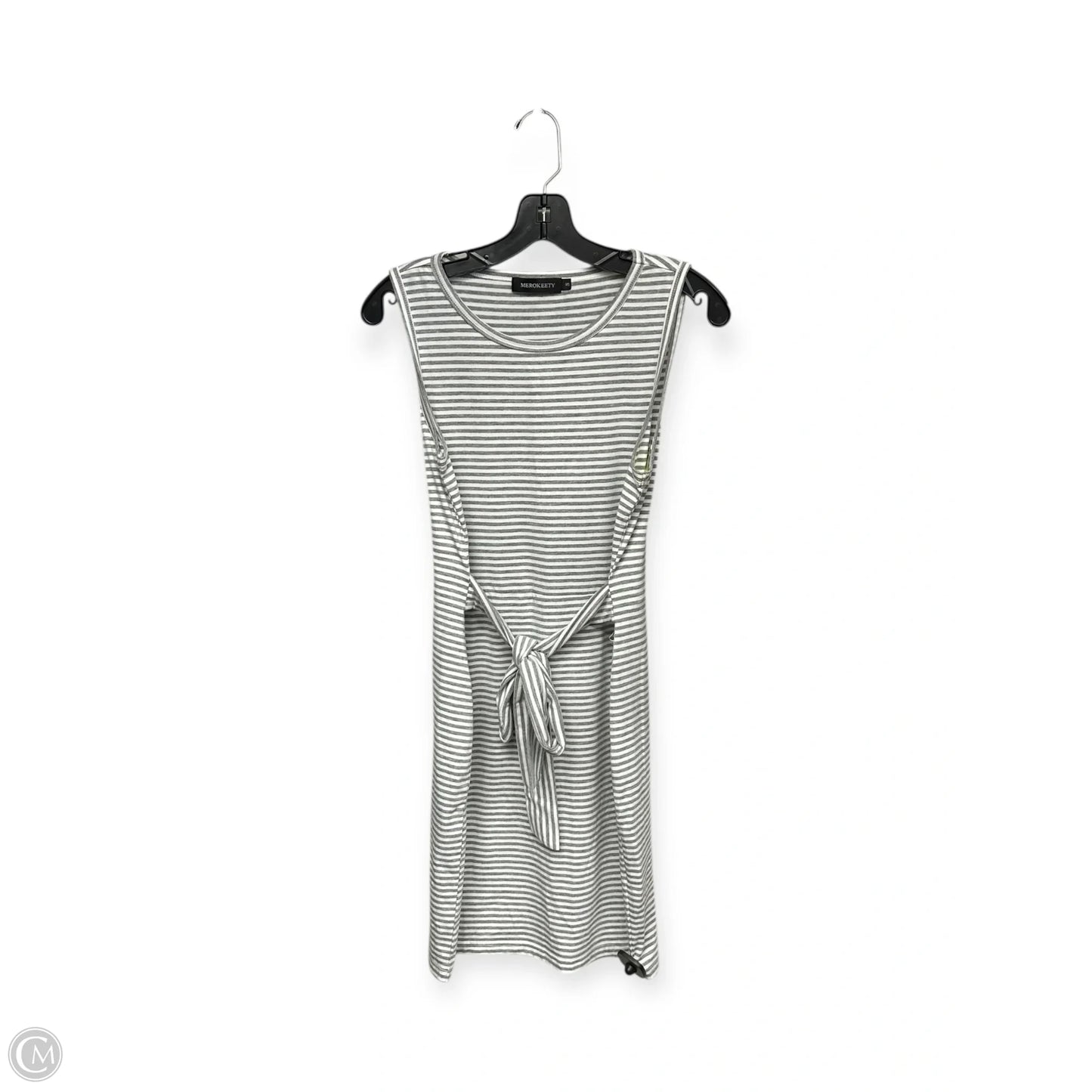 Dress Casual Short By Merokeety In Grey & White, Size: S