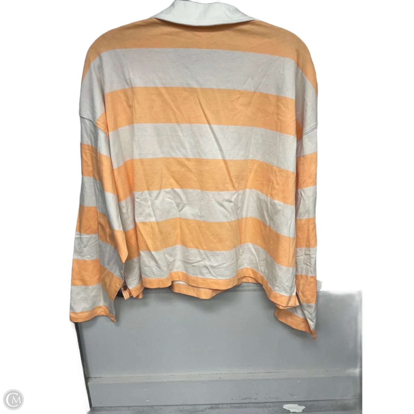 Top Long Sleeve By Old Navy In Cream & Orange, Size: Xl